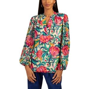 Trina Turk Tanvi Top Floral Womens M